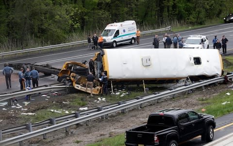 Multiple people were injured in the crash - Credit: Seth Wenig/AP