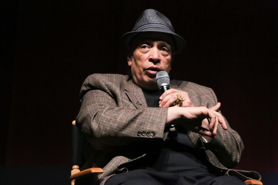 Walter Mosley moderates a discussion at the “Spotlight On Screenwriting: Boyz n the Hood 25th Anniversary Screening With John Singleton And Walter Mosley” presented by The Academy Of Motion Picture Arts And Sciences at SVA on June 12, 2016 in New York City. (Photo by Rob Kim/Getty Images for Academy of Motion Picture Arts and Sciences)
