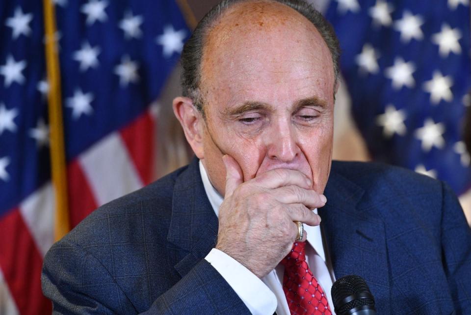 Giuliani’s flights were paid for by FrankSpeech, according to his lawyers (AFP via Getty Images)