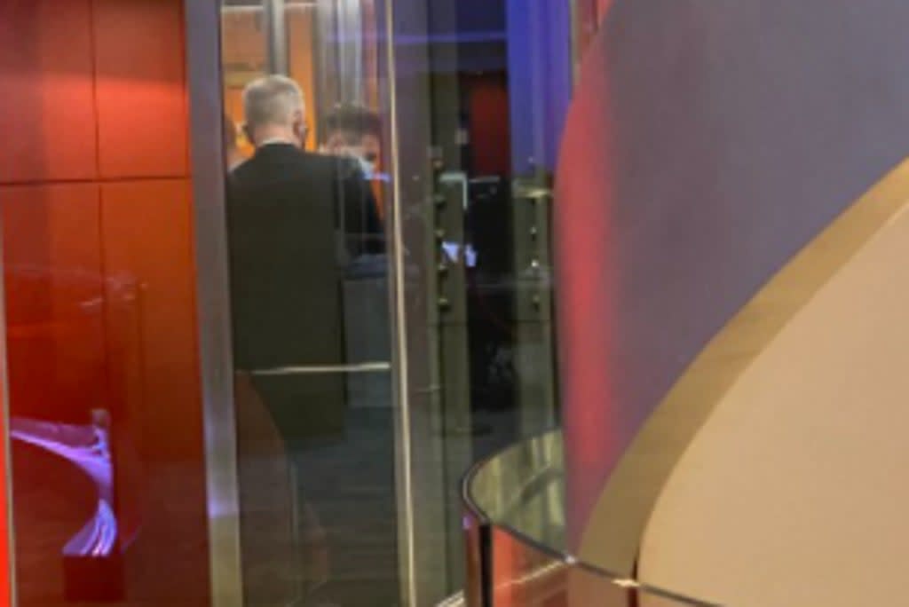 Michael Gove stuck in a lift at the BBC  (Jack Lamport/Twitter)