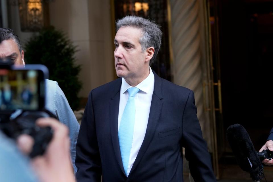 Cohen leaves his apartment building as he heads for Manhattan criminal court (Copyright 2024 The Associated Press. All rights reserved.)