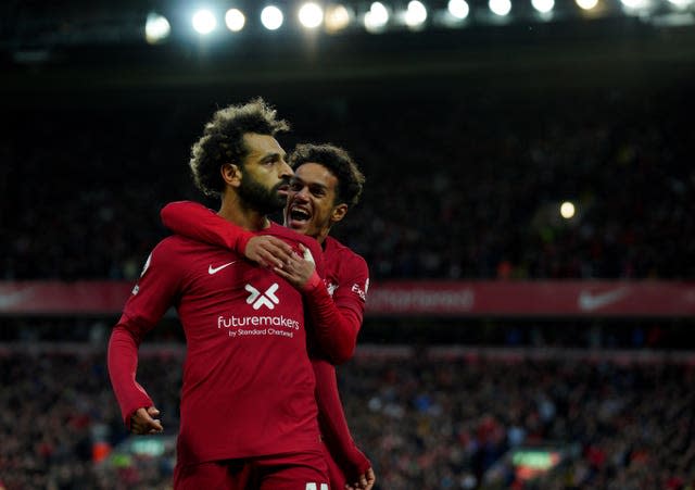Mohamed Salah celebrates his winner against Manchester City