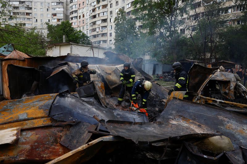 Aftermath of a Rusasian air strike in Kharkiv