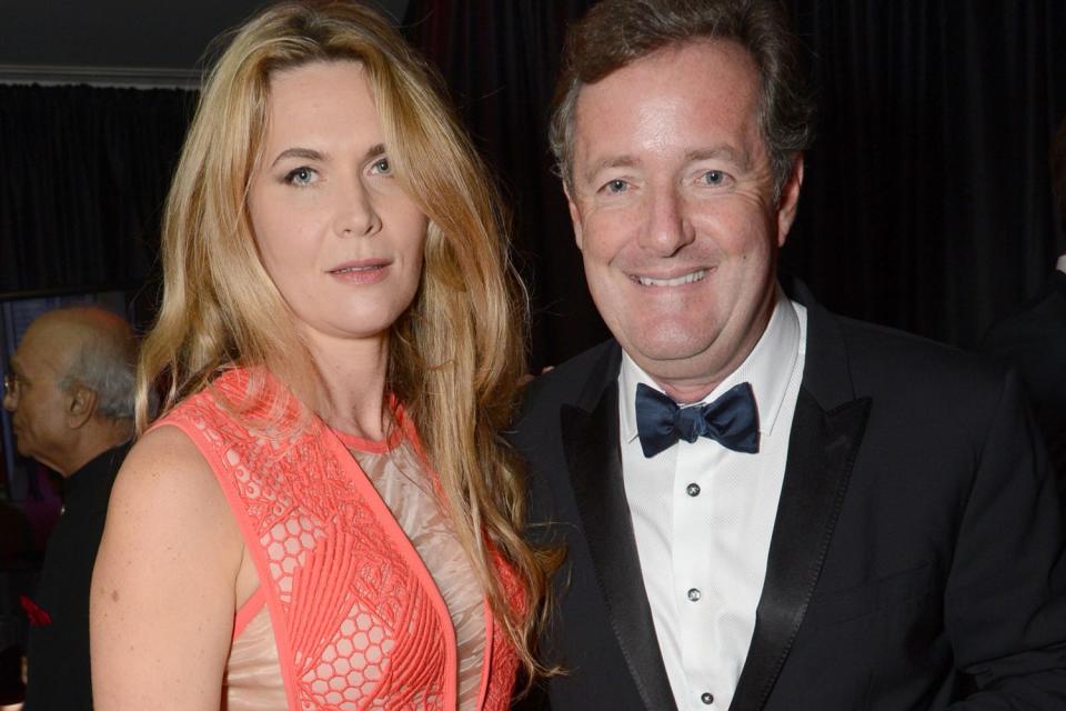 Fears: TV presenter Piers Morgan, pictured with his wife Celia Walden (Rex)