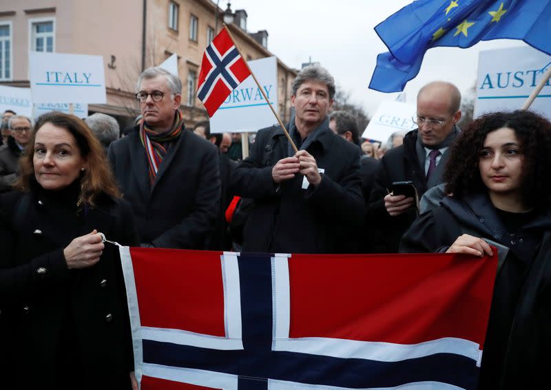 People protest against judiciary reform in Warsaw