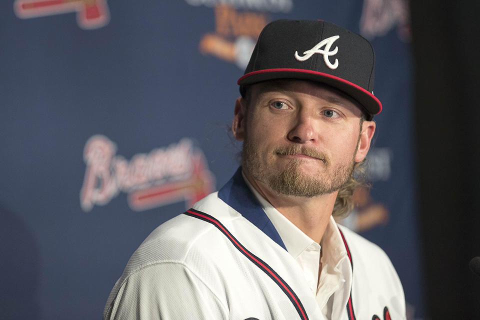 Atlanta Braves’ Josh Donaldson speaks during a baseball press conference Tuesday, Nov. 27, 2018, in Atlanta. Looking to improve on their first division title in five years, the Braves agreed to one-year contract with the former AL MVP. (AP)