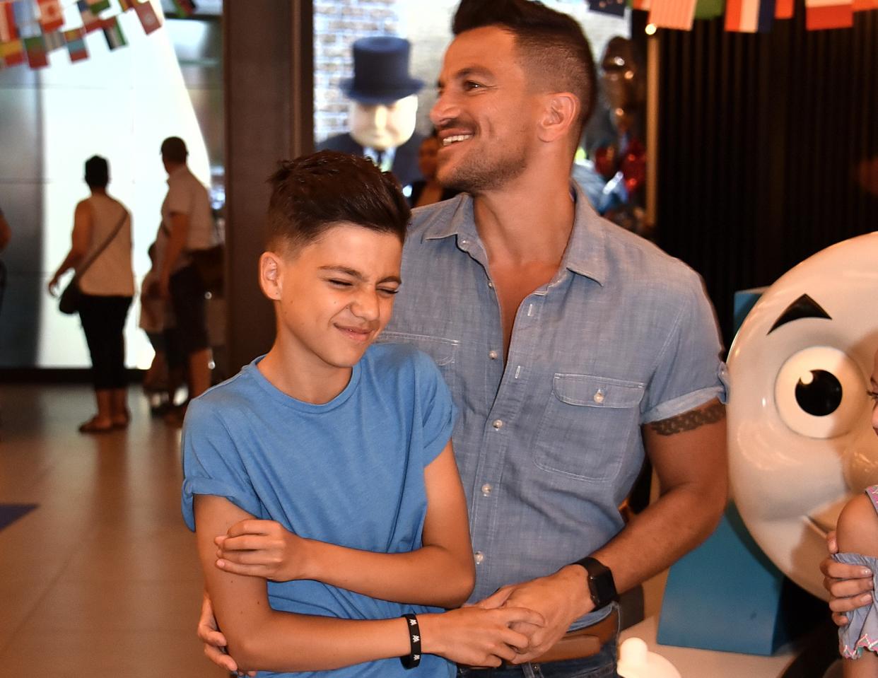 Peter Andre and son Junior last year (Credit: Getty Images)