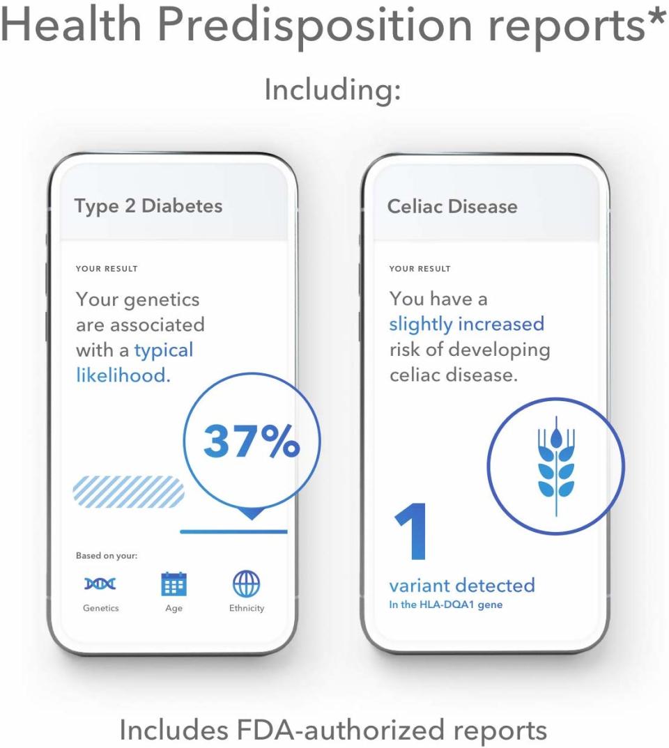 23andMe Health + Ancestry Service: Personal Genetic DNA Test Including Health Predispositions, Carrier Status, Wellness, and Trait Reports