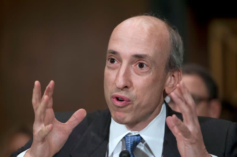 FILE PHOTO: Commodity Futures Trading Commission Chair Gensler testifies at a Senate Banking, Housing and Urban Affairs Committee hearing on Capitol Hill