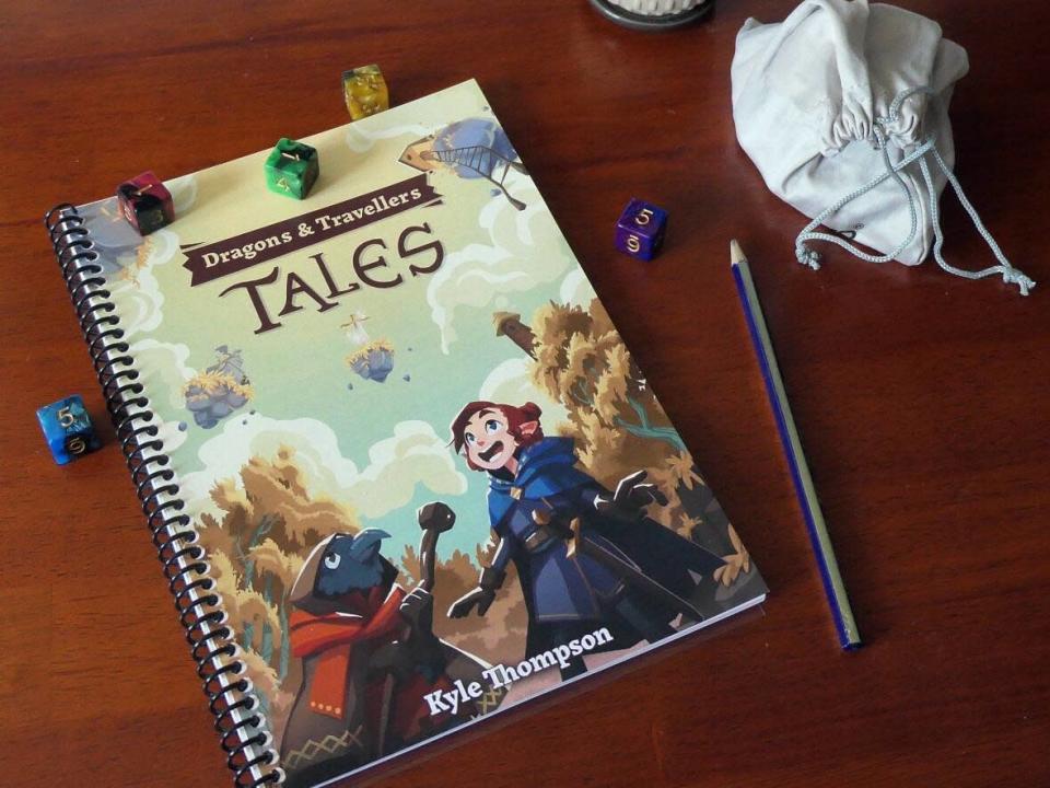 Dragons &amp; Travellers’ Tales allows two players to create a fantasy world through a guided experience that lets them decide their characters and goals.  (Submitted by Kyle Thompson - image credit)