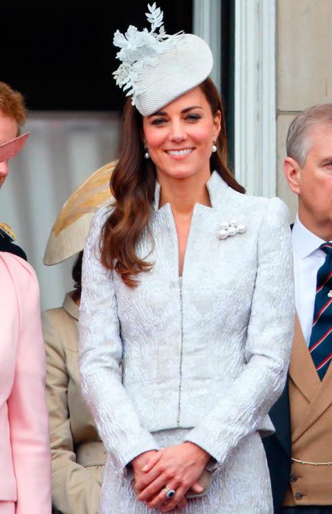 The Duchess wears sky blue McQueen for Trooping Of The Colour