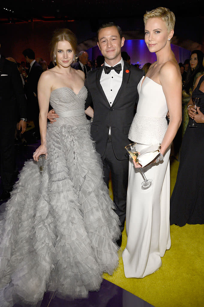 Amy Adams, Joseph Gordon-Levitt, and Charlize Theron attend the Oscars Governors Ball at Hollywood & Highland Center on February 24, 2013 in Hollywood, California.