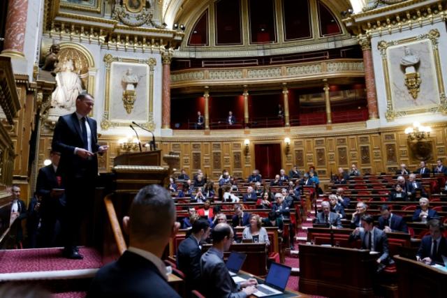 El Senado de Francia, en París, vota la reforma de las pensiones el 16 de marzo de 2023