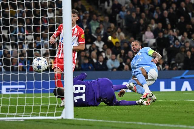 Osman Bukari of FK Crvena zvezda celebrates after scoring the