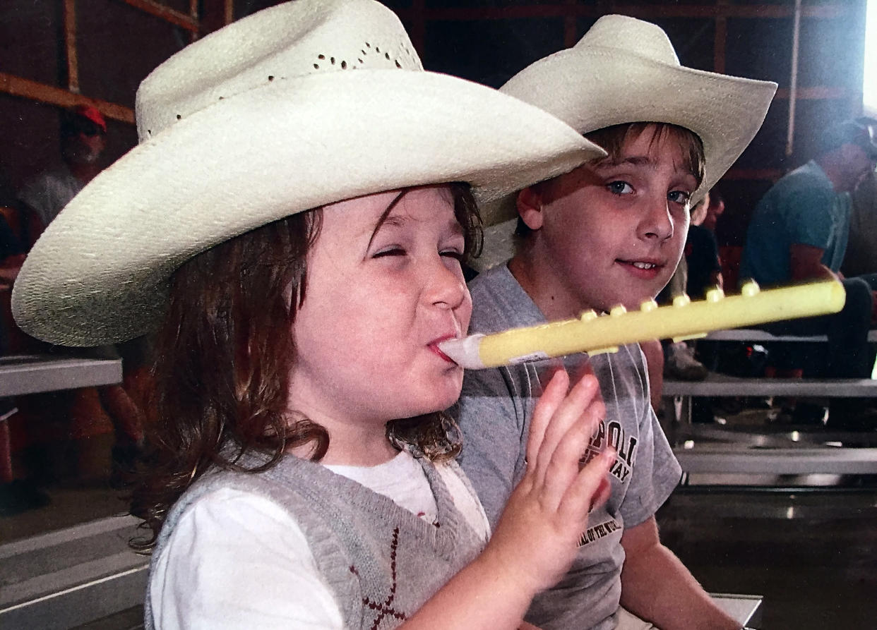 JT and Jesse Lewis, wearing their cowboy best.  (Courtesy Scarlett Lewis)