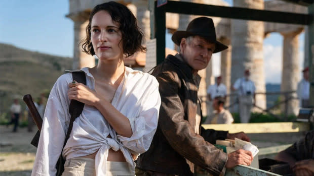 Phoebe Waller Bridge and Harrison Ford in "Indiana Jones and the Dial of Destiny"<p>Paramount Pictures</p>