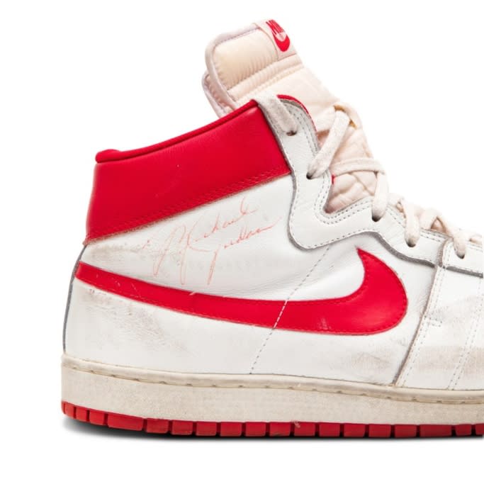 Michael Jordan’s signature can be seen on the lateral side. - Credit: Courtesy of Sotheby's