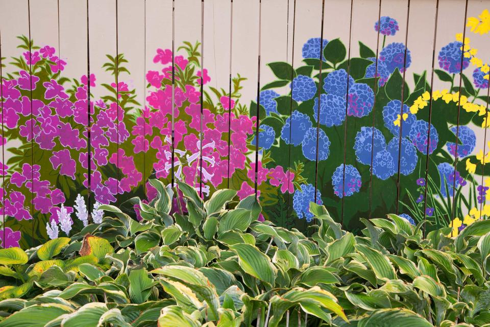 13. Pep up your fence with a colorful mural