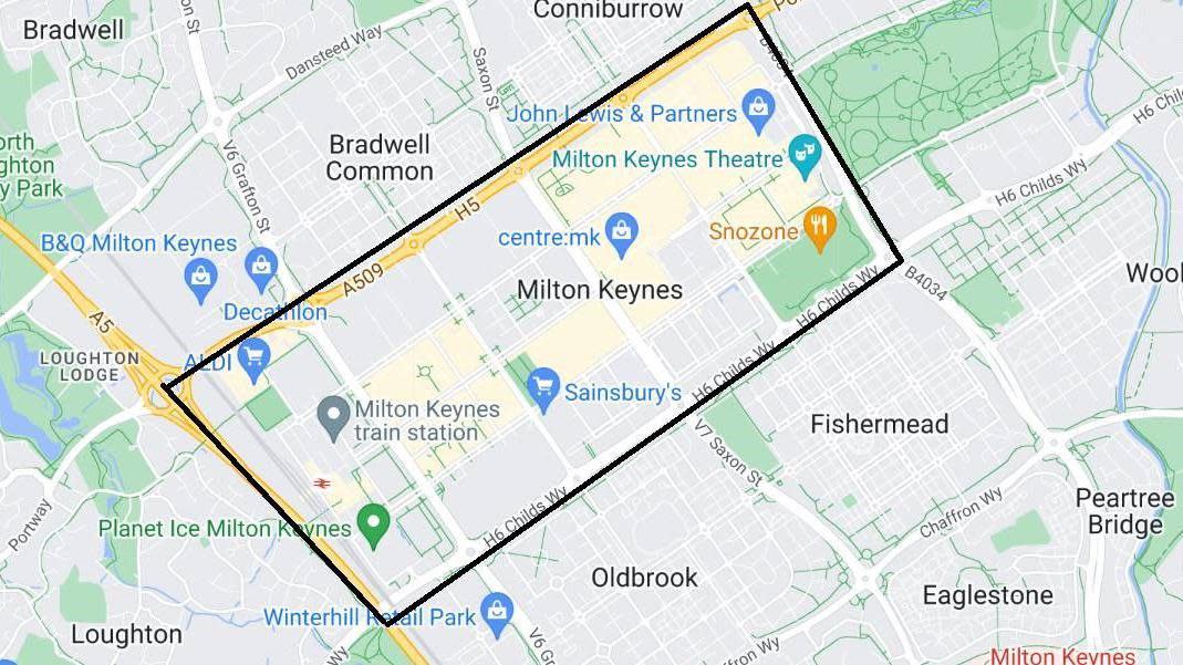 Map of Milton Keynes city centre 