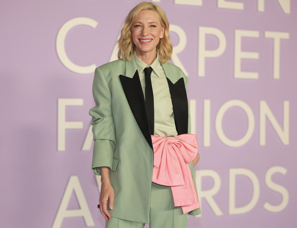<p><span>Cate Blanchett</span> looks spring ready at the Green Carpet Fashion Awards on March 9 in Los Angeles.</p>