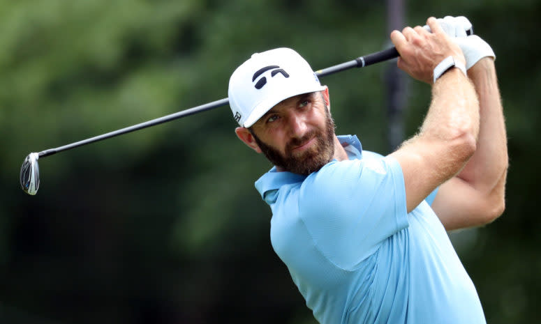 Dustin Johnson in the final round of the Travelers Championship.