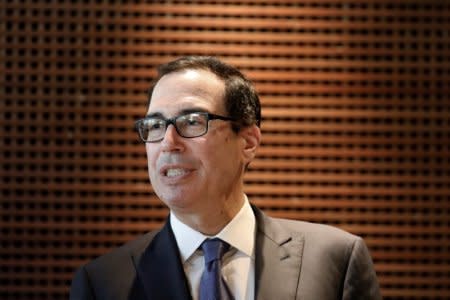 U.S. Treasury Secretary Steven Mnuchin talks during an interview with Reuters in Sao Paulo, Brazil, Brazil July 20, 2018. REUTERS/Nacho Doce