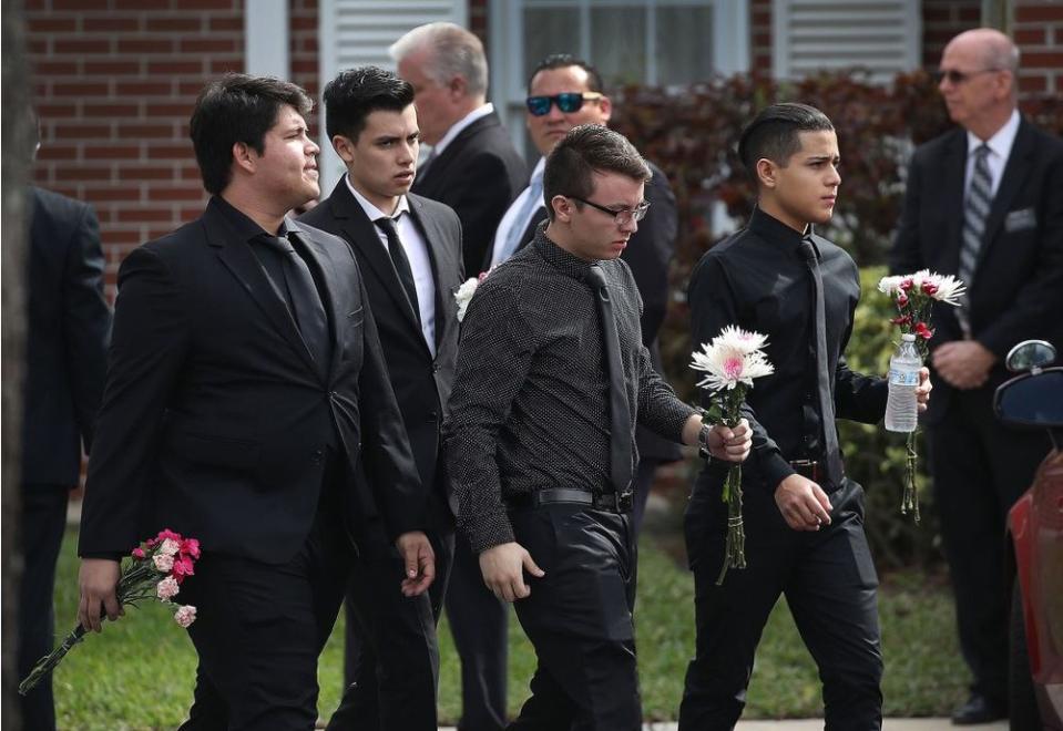 Mourners dressed in black for Alaina Petty's funeral