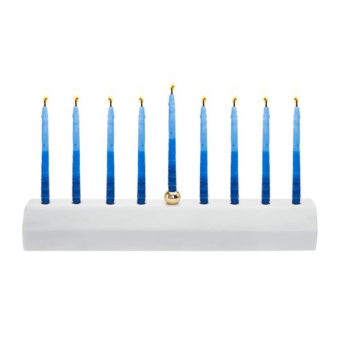 Faceted Marble Menorah