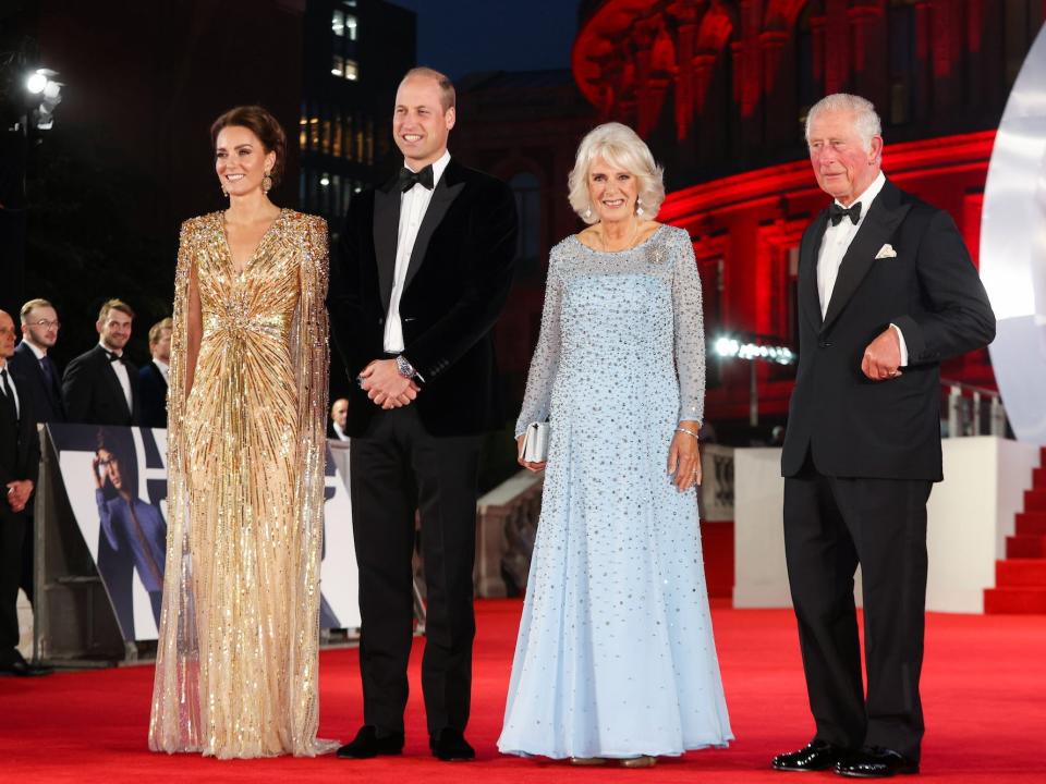 The British royals at the "No Time to Die" premiere.