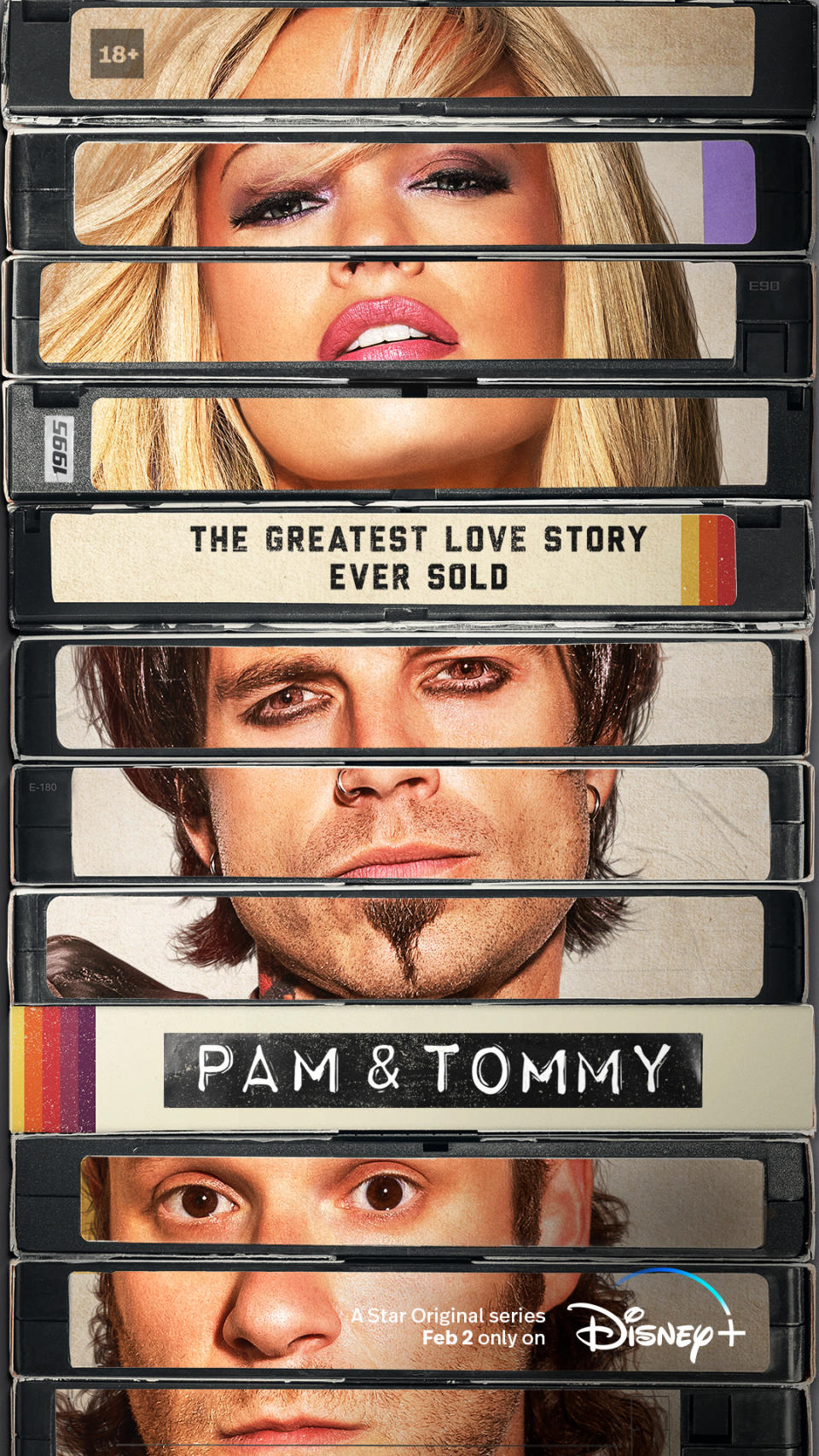 Pam and Tommy tells the story of how the private video made by Pamela Anderson and Motley Crew drummer Tommy Lee turned into a global sensation (Disney/PA)