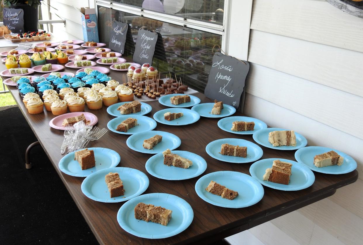 A variety of samples from the grand opening of the Silva Linings Cheesecakery at 660 Main St.