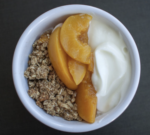 In case you're trying to be healthy. Recipe: Peach Parfait