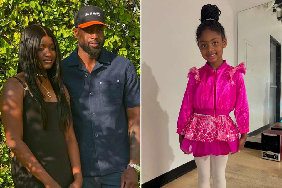 <p>Instagram/dwyanewade</p> Zaya Wade and Dwyane Wade; Kaavia Union Wade