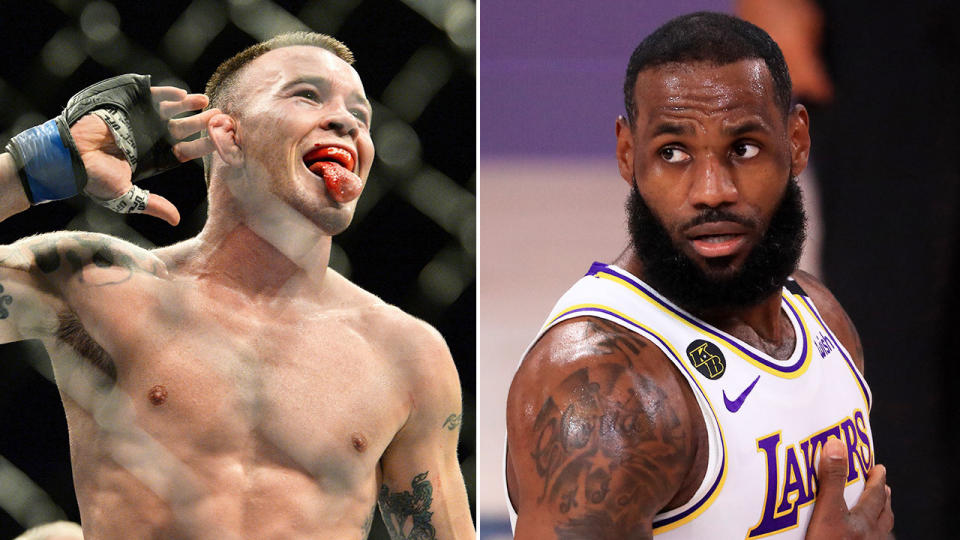 Seen here, UFC star Colby Covington and NBA legend LeBron James.