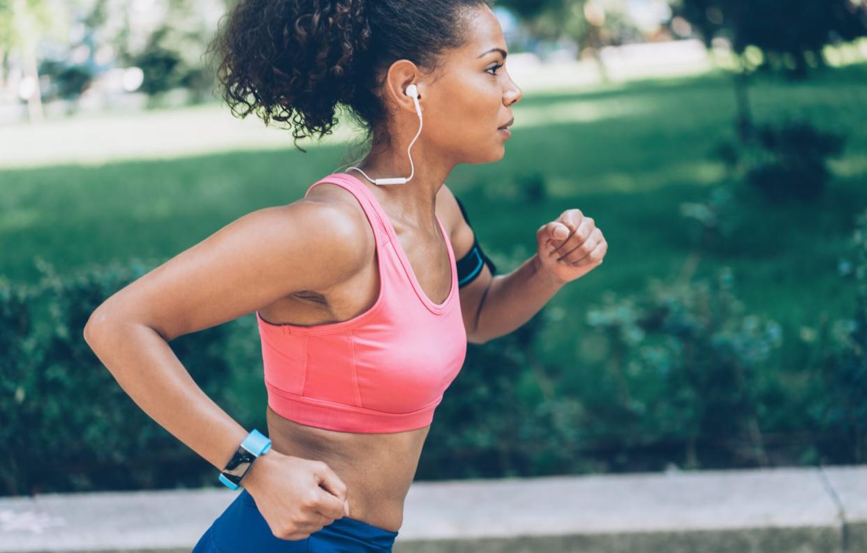 Ways to Get Active at Any Age , Afro-american woman running in the park