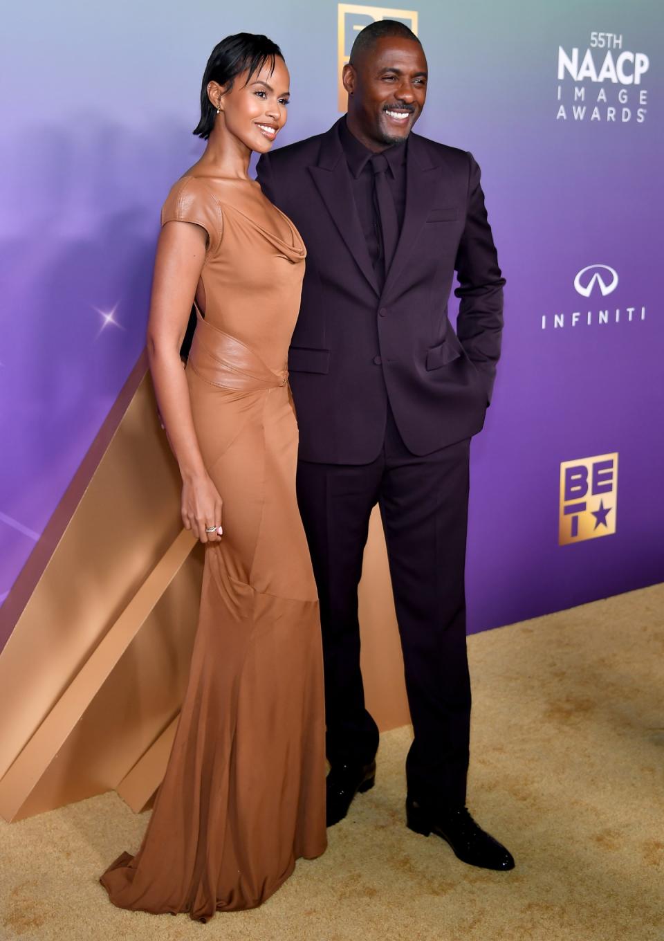 Sabrina Dhowre Elba and Idris Elba attend the 55th NAACP Image Awards at Shrine Auditorium and Expo Hall on March 16, 2024 in Los Angeles, California.