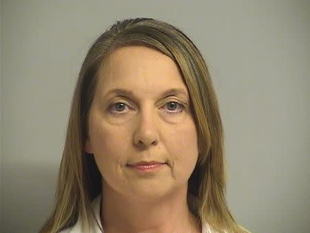 Tulsa, Oklahoma Police Officer Betty Shelby, 42, charged with first-degree manslaughter in the death of 40-year-old Terence Crutcher, is shown in this Tulsa County Jail booking photo in Tulsa, Oklahoma, U.S., September 23, 2016. Courtesy Tulsa County Jail/Handout via REUTERS