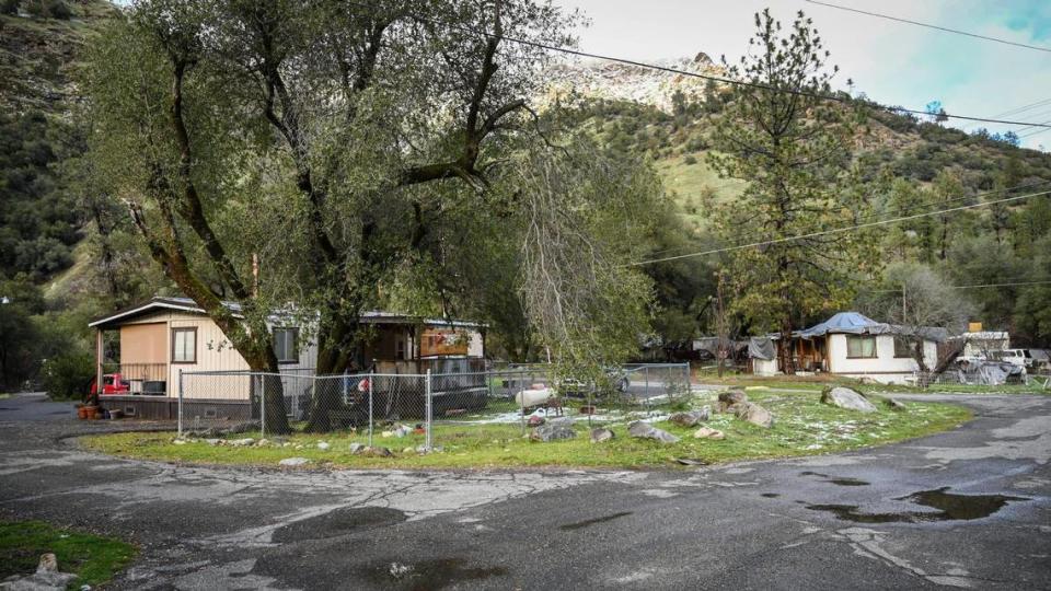 Mobile homes in the El Portal Trailer Park near Yosemite on Tuesday, Dec. 28, 2021. Residents of the park are being told to move out in 90 days or less without compensation.