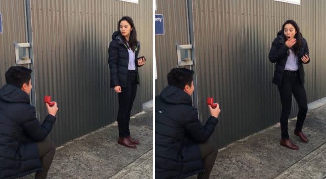 An Adelaide dentist has staged a fake police traffic stop to propose to his girlfriend. Photo: SA Police