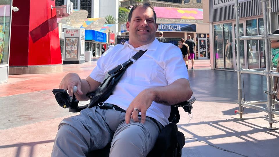 Rodney Hodgins said he wants to use the incident to raise awareness of what people with disabilities have to cope with while flying. - Deanna Hodgins