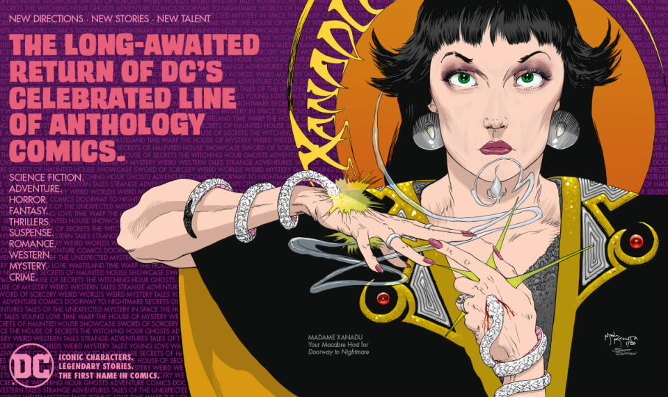 A DC Comics house ad showcasing Mike Kaluta artwork of Madame Xanadu.