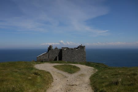 Clouds are seen above the castle during the Cloud Appreciation Society's gathering in Lundy