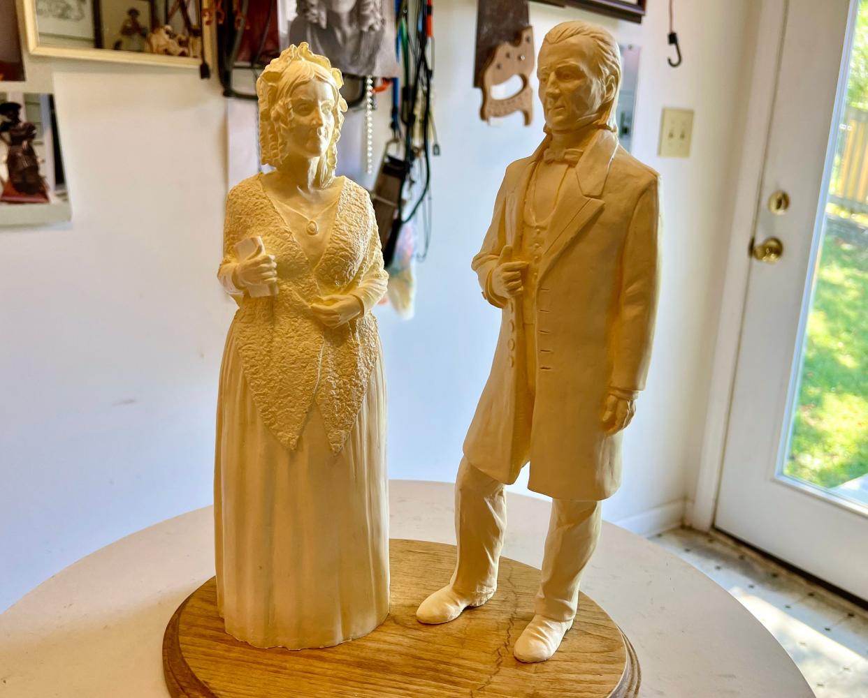 Scale models of James and Sarah Polk were created as part of the Polks at Preservation Park, which will feature life-size bronze statues created by local artist Jennifer Grisham.