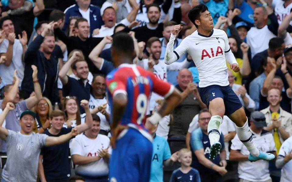 Heung-Min Son celebrates scoring for Tottenham - Action Images via Reuters