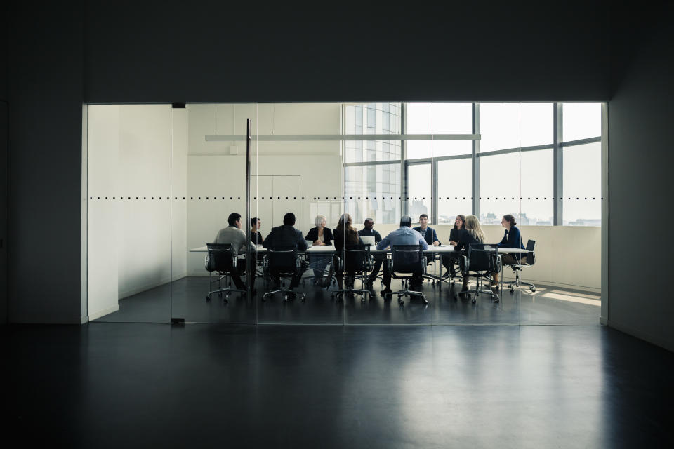 Group of business people having a business meeting