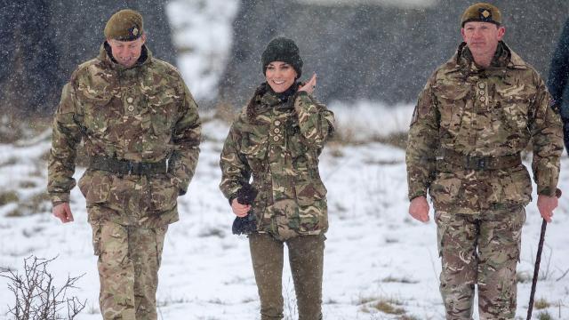 Kate Middleton braves the snow in full camo outfit but it's her cozy hat  we're lusting after most