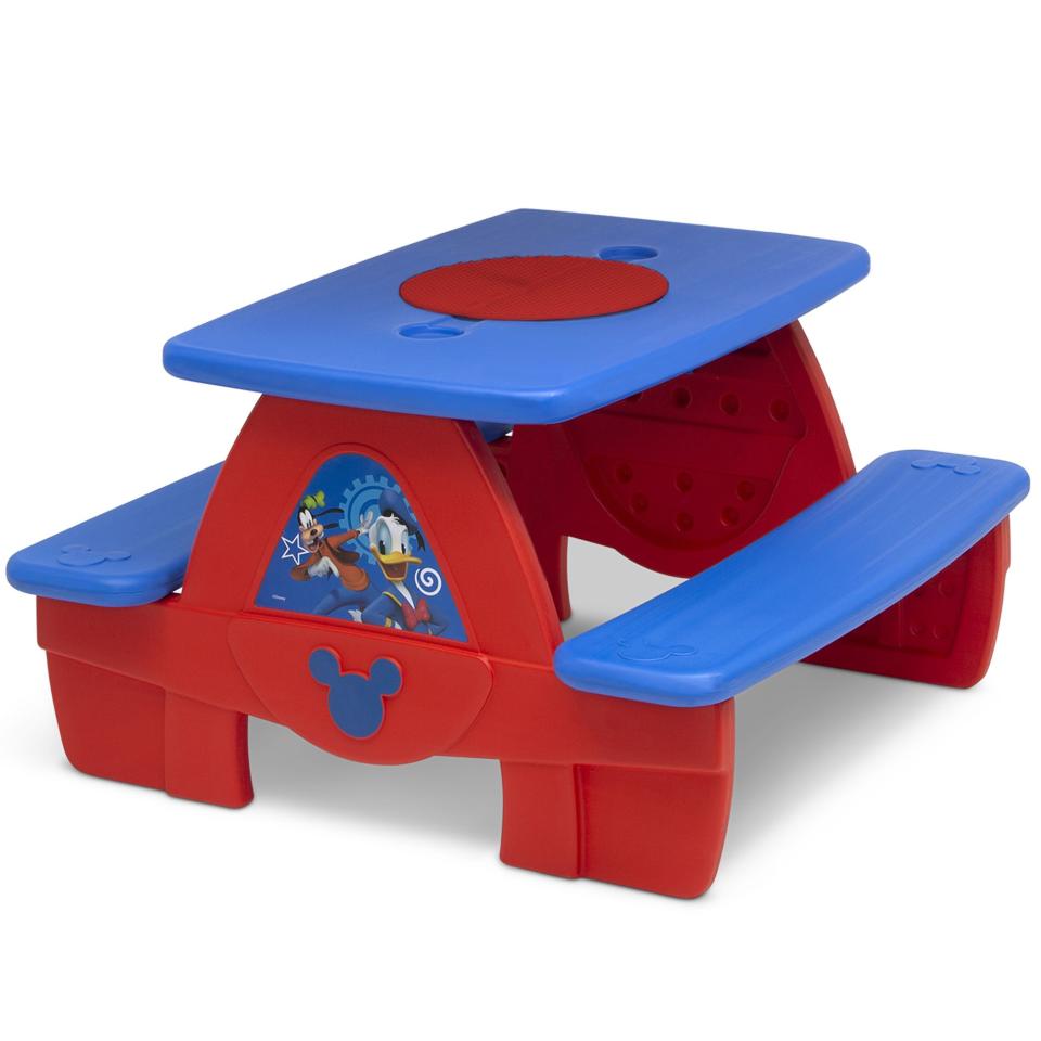 10) Mickey Mouse 4-Seat Activity Picnic Table