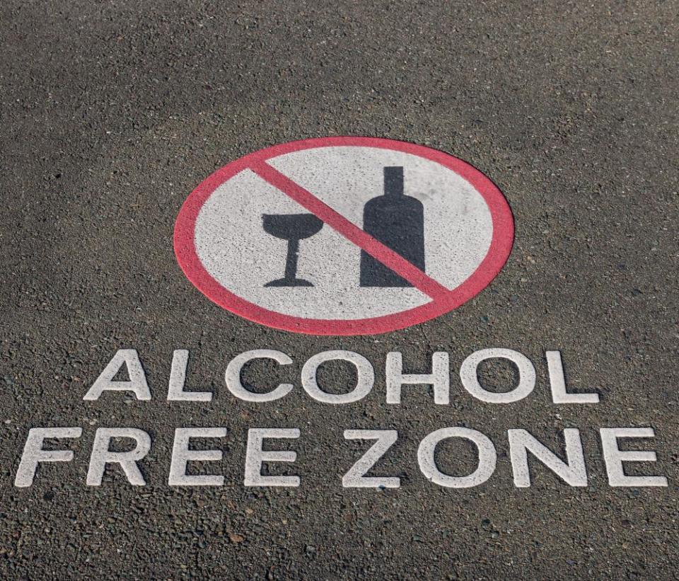 Alcohol free zone sign