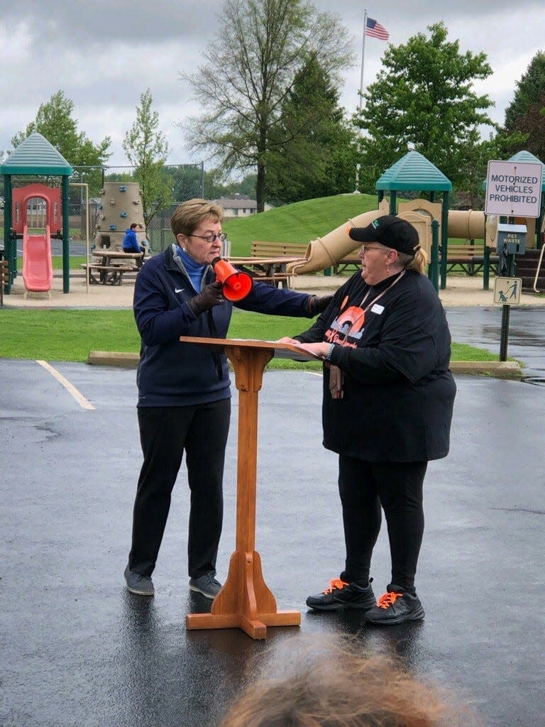 Rep. Marcy Kaptur, left, was a special guest at WalkMS Fremont May 11 at Conner Park.