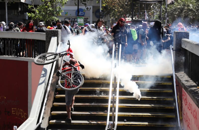 Protest against Chile's state economic model in Santiago